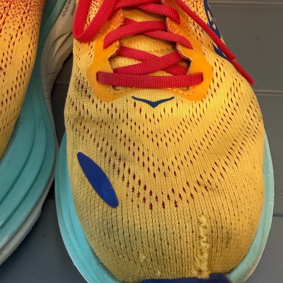 Hoka Red and Yellow Running Shoes - Picture 5 of 10